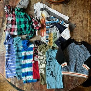 Boys 5/6 Winter Lot Long Sleeve Tops Jacket polos Bundle